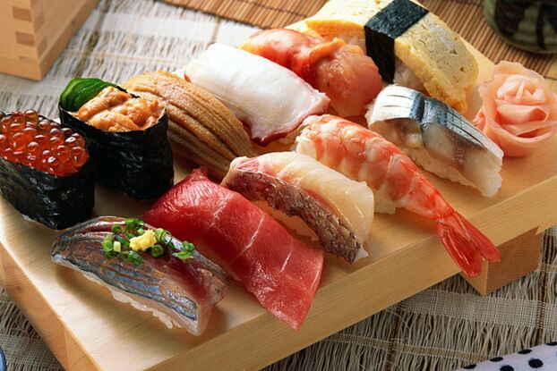 япон диетасы үчүн суши